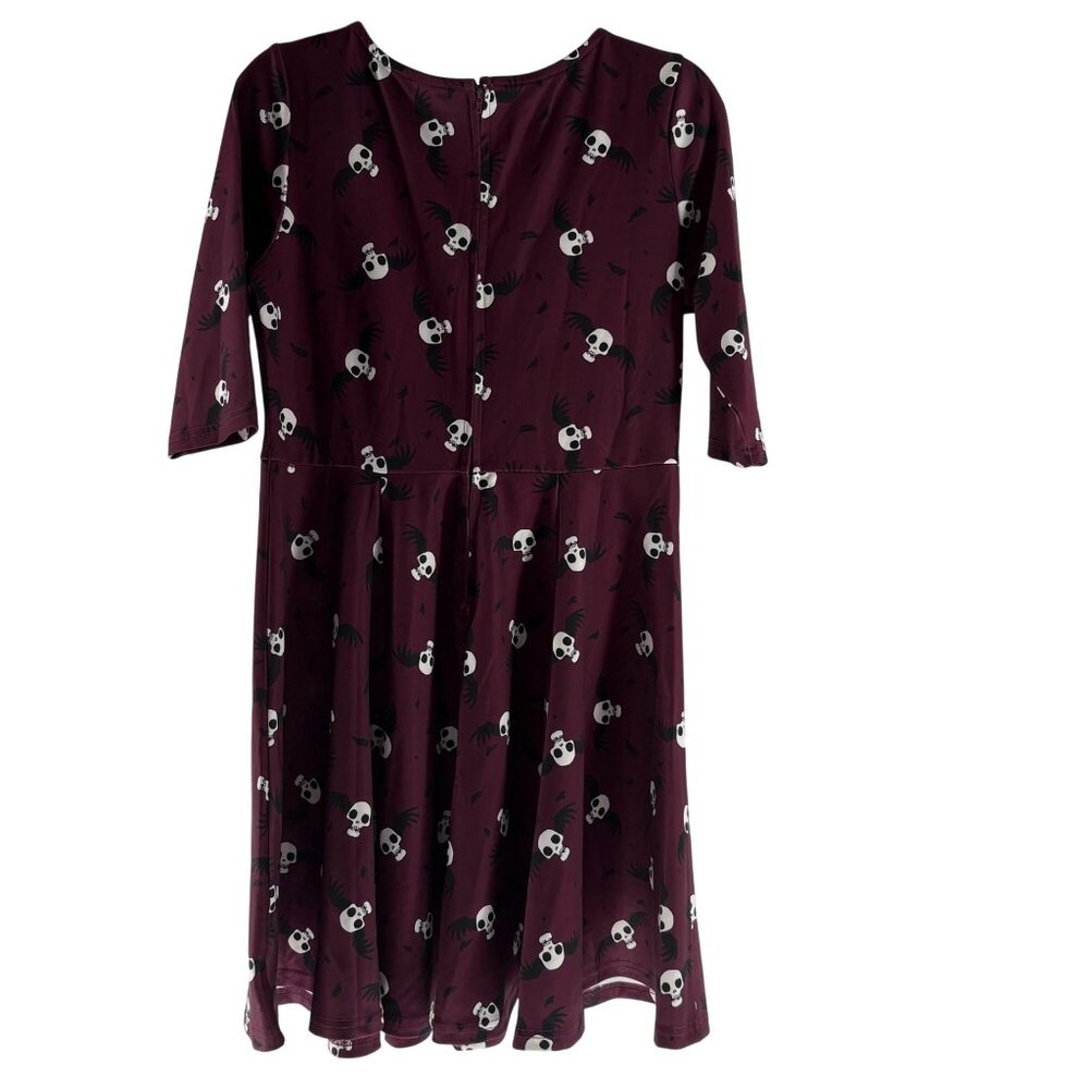 Corpse Bride x Unique Vintage Dress Flying Skulls Stephanie Flare XL - Picture 5 of 9